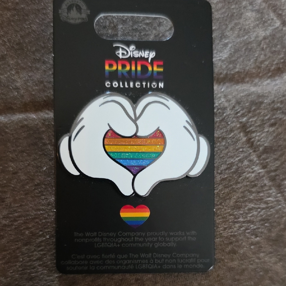 Disney Pride Collection Heart Pin with Rainbow Colors
